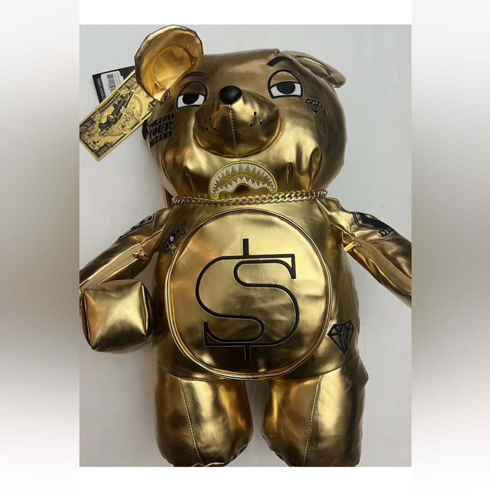 Sprayground Gold Bear Backpack